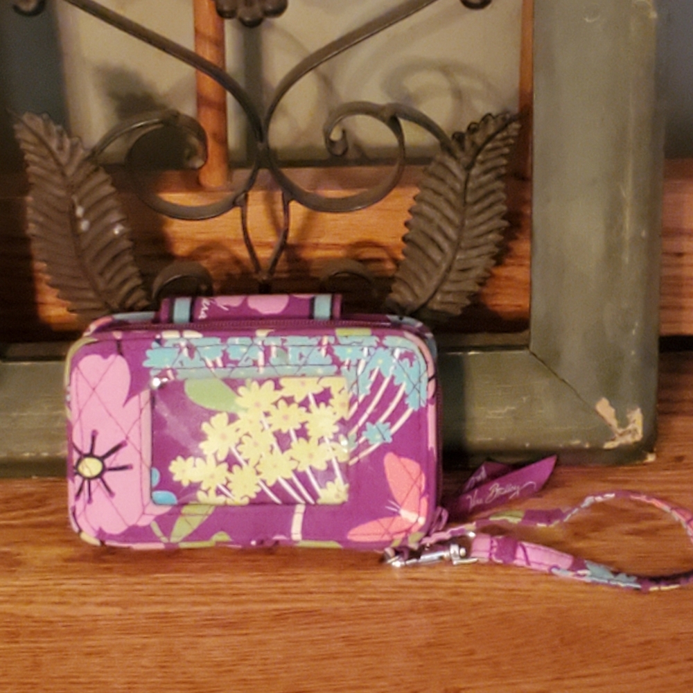 Vera Bradley Quilted Flutterby Floral Wristlet